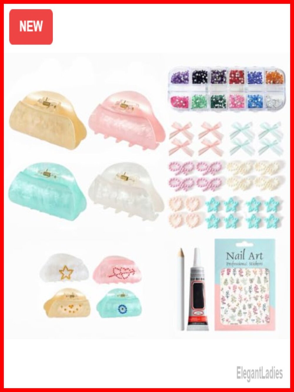 DIY Hair Claw Clip Kit 4 Pack Acrylic Crafts